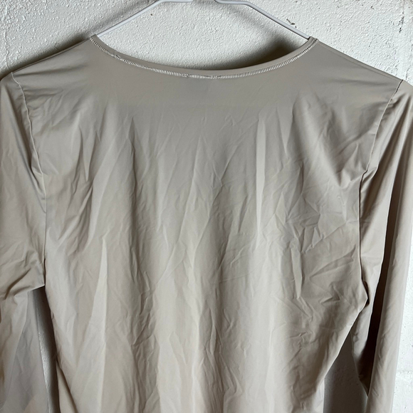 Babaton Beige Bodysuit Long Sleeve M Stretch Neutral - Picture 10 of 12